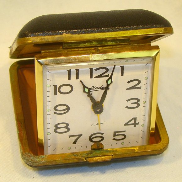 Linden Wall Decor Vintage Linden Travel Alarm Clock In Black Gold